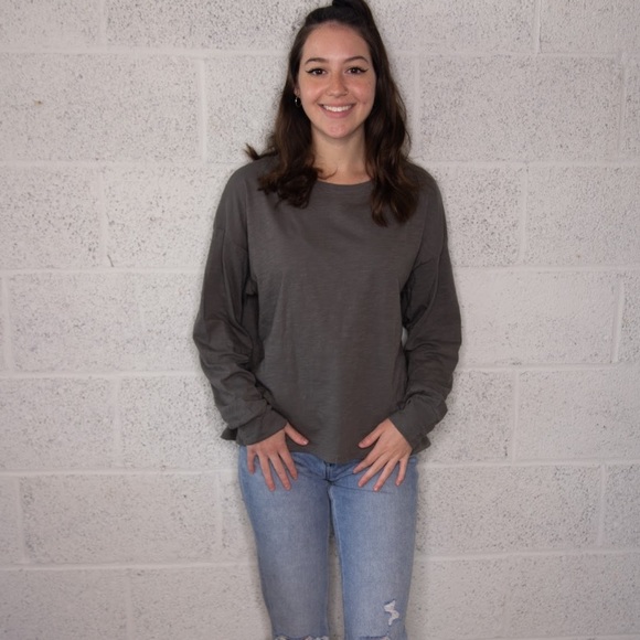 Gray Cotton Long Sleeve - Picture 3 of 3